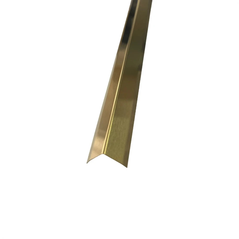 Profil L colt aplicat laturi tesite 20x20 mm auriu brushed inox