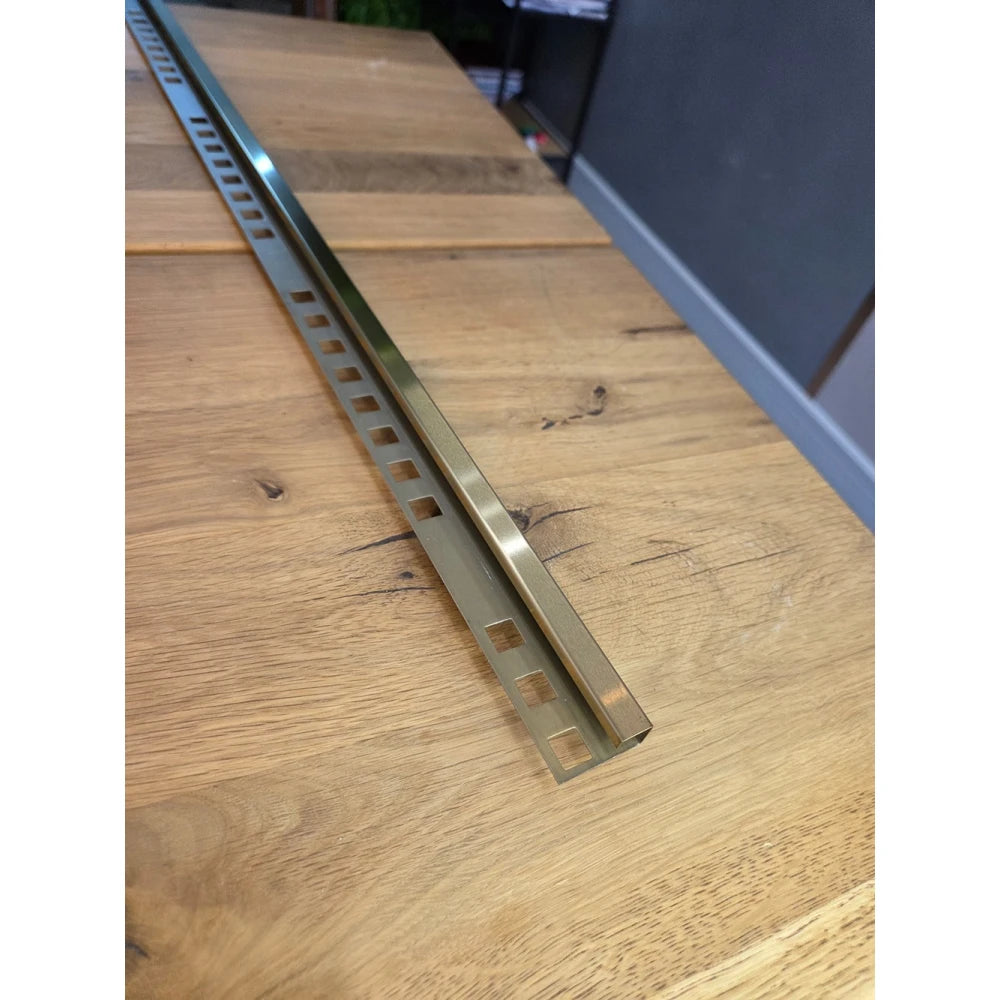 Profil terminație gresie faianță pătrat inox auriu periat 12 x 12 lungime 2700 mm