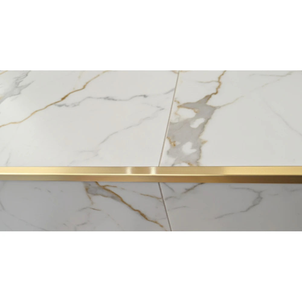 Profil terminație gresie faianță pătrat inox auriu periat 12 x 12 lungime 2700 mm