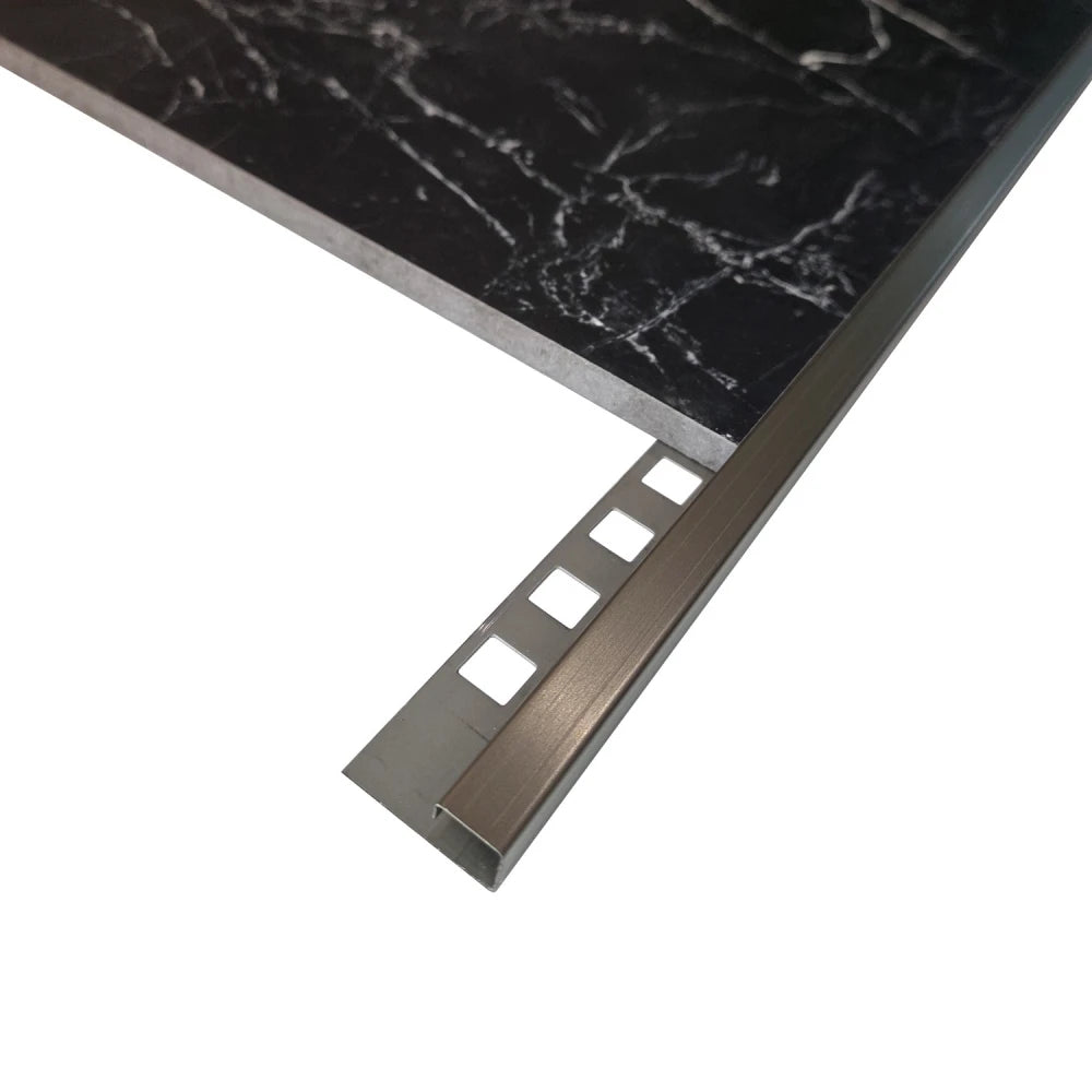 Profil terminație pătrată gresie faianță 12 x 12 x 2700 mm din inox auriu antic