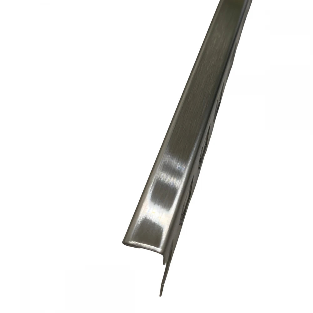 Profil inox drept, terminatie gresie faianta, 10 mm, crom brush