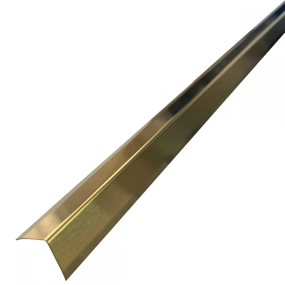 Profil L colt aplicat laturi tesite 20x20 mm auriu brushed inox