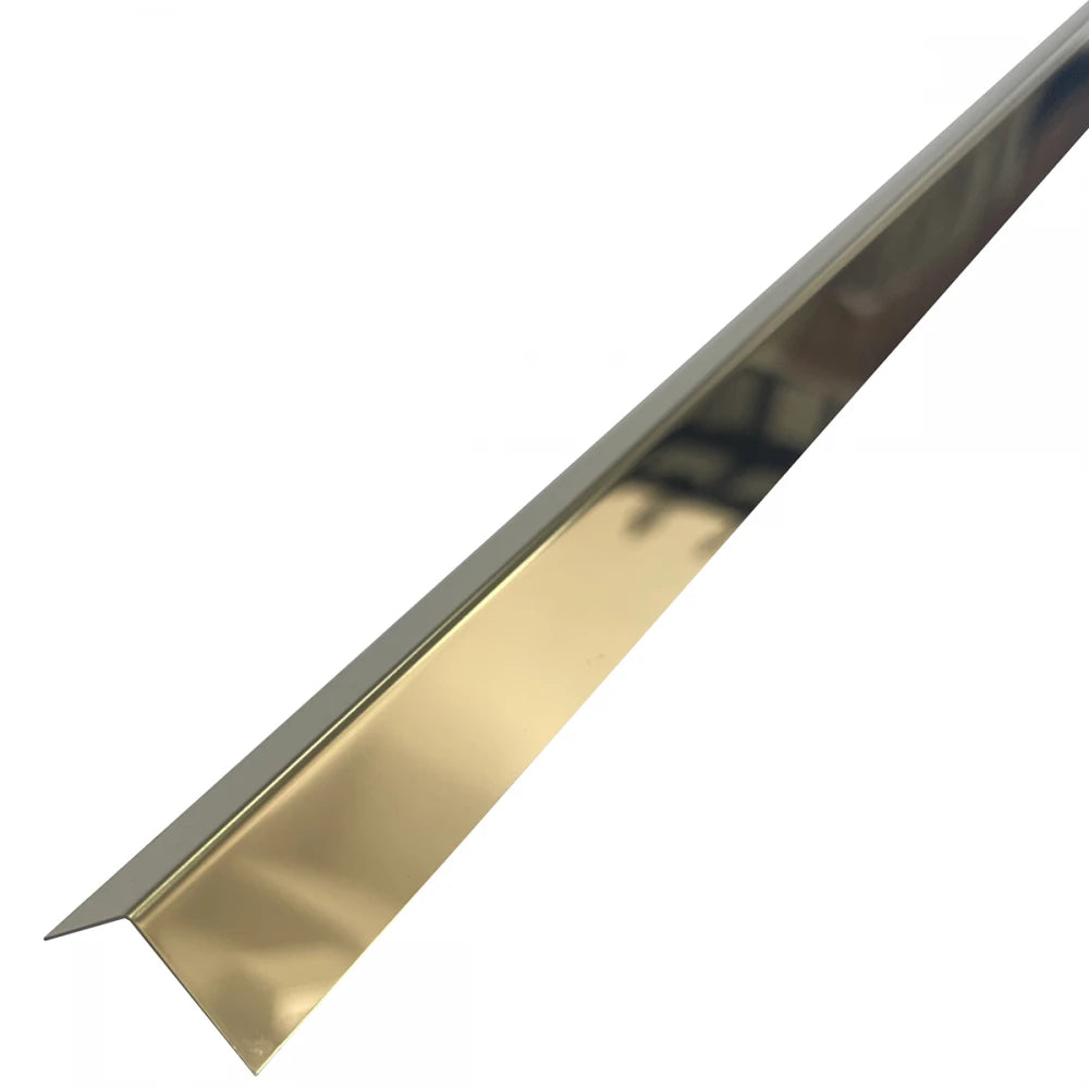 Profil L, Colt Auriu Lucios ,20x20x2700mm Laturi drepte inox