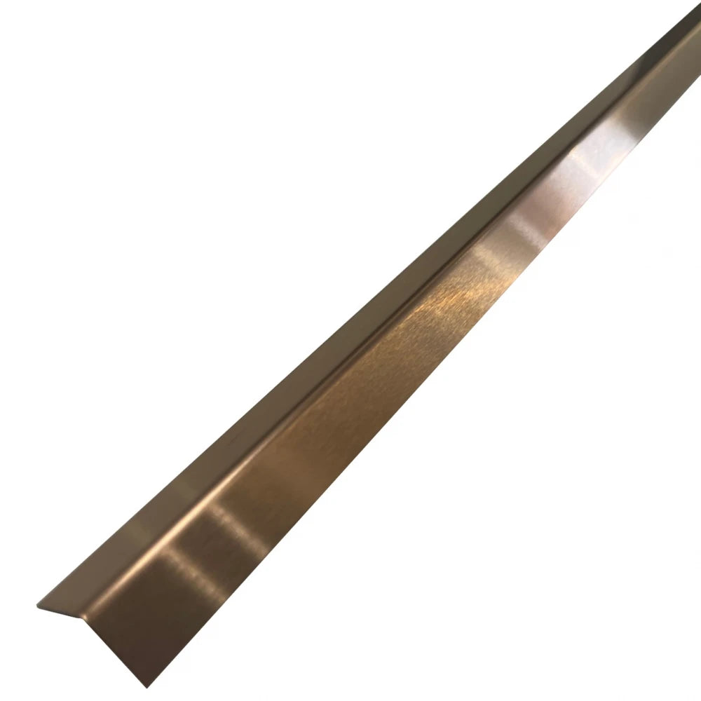 Profil L de Colț,  din Inox cu Finisaj Cupru Brushed, 15x15x2700 mm