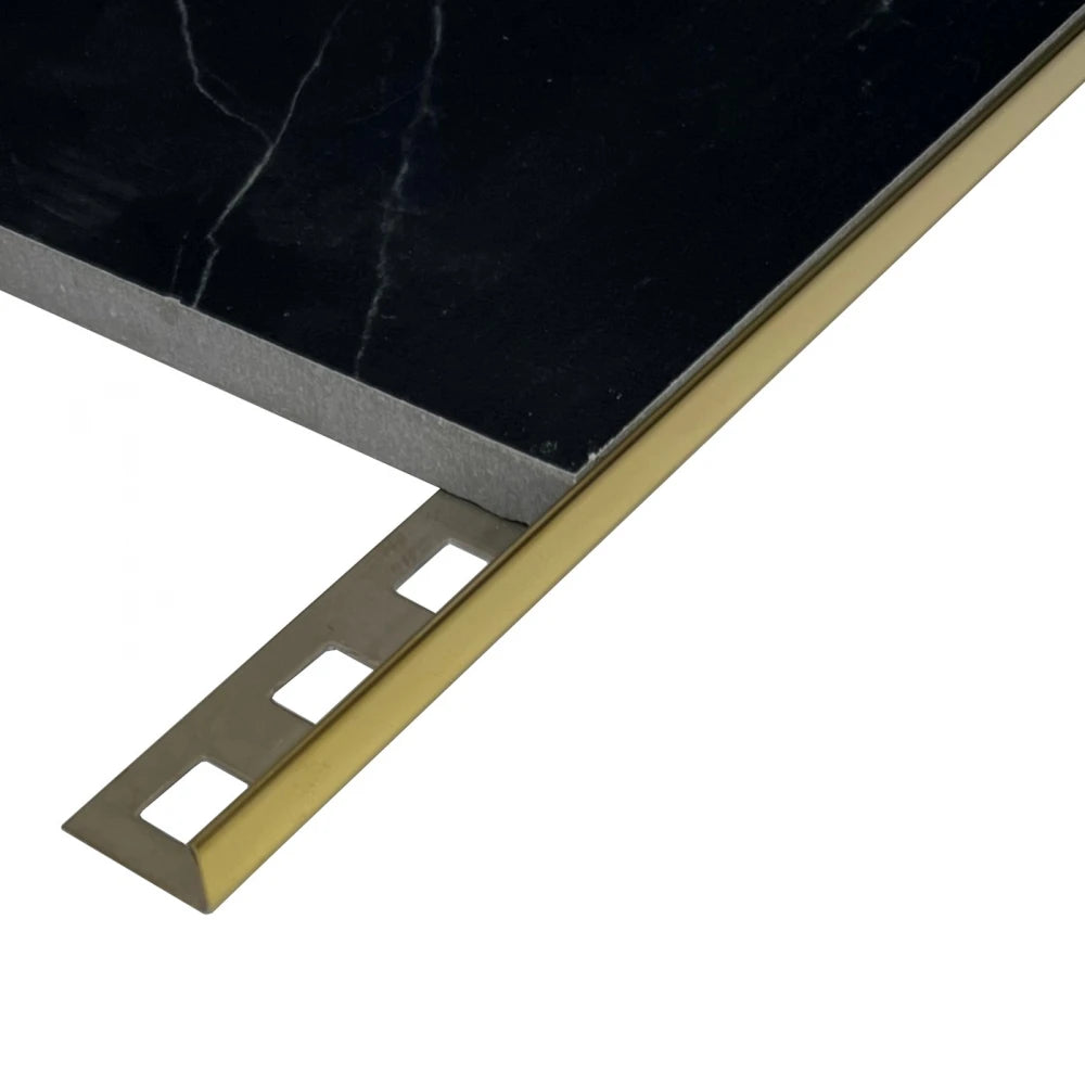 Profil terminatie gresie faianta, drept, 10 mm, inox, auriu lucios