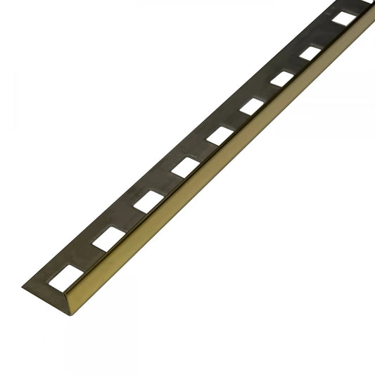 Profil terminatie gresie faianta, drept, 10 mm, inox, auriu lucios