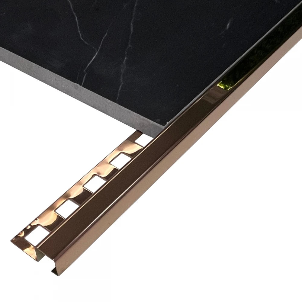 Profil inox colt exterior 12 x 12 mm gresie si faianta cupru oglinda