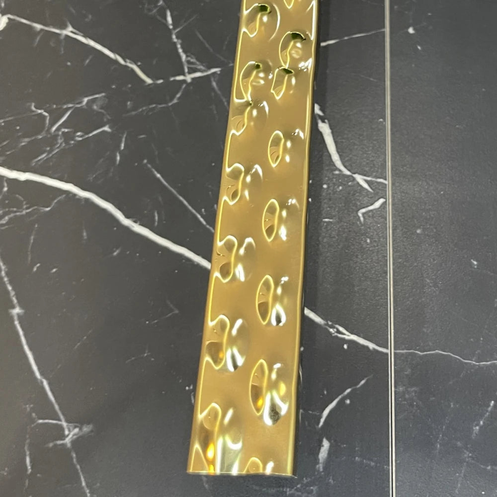Profil U decorativ din inox 304 auriu oglinda embosat 30 x 9 x 2700 mm