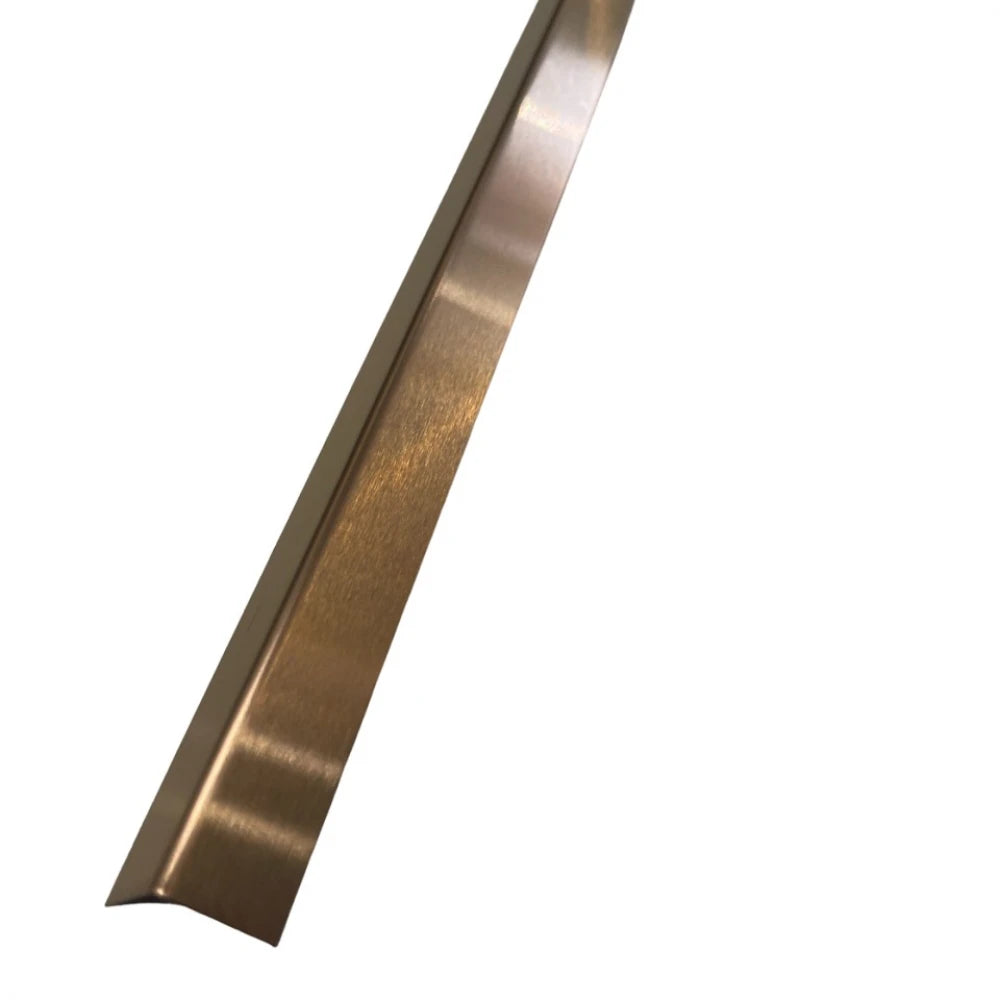 Profil L de Colț,  din Inox cu Finisaj Cupru Brushed, 15x15x2700 mm