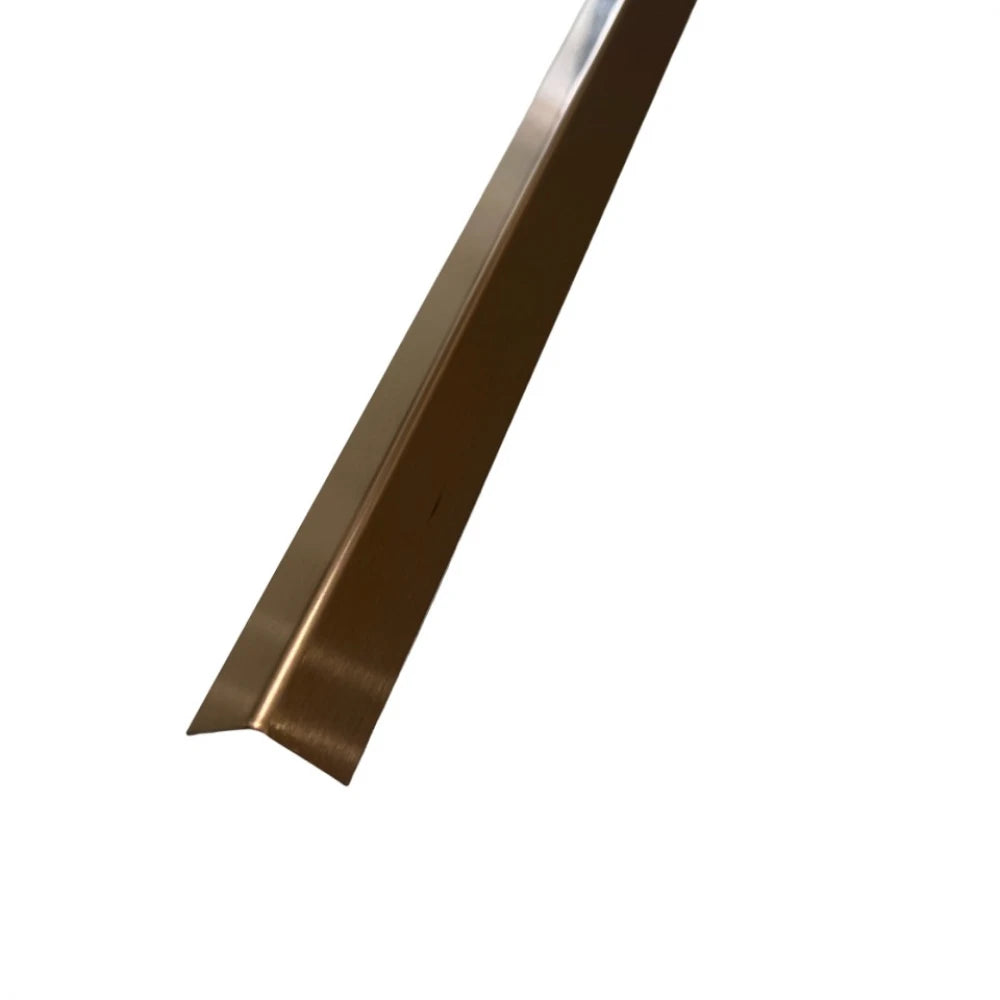 Profil L de Colț,  din Inox cu Finisaj Cupru Brushed, 15x15x2700 mm