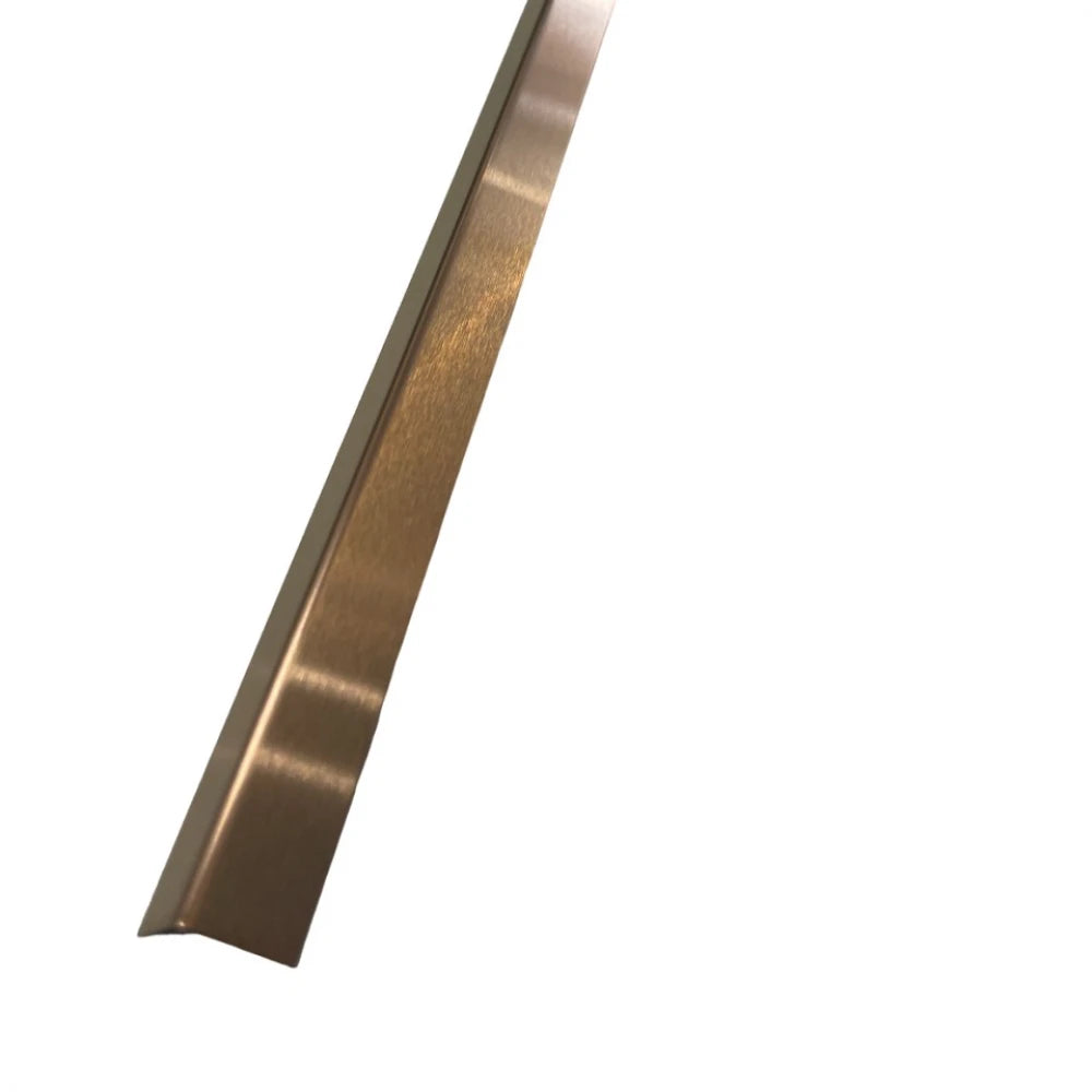 Profil L de Colț,  din Inox cu Finisaj Cupru Brushed, 15x15x2700 mm