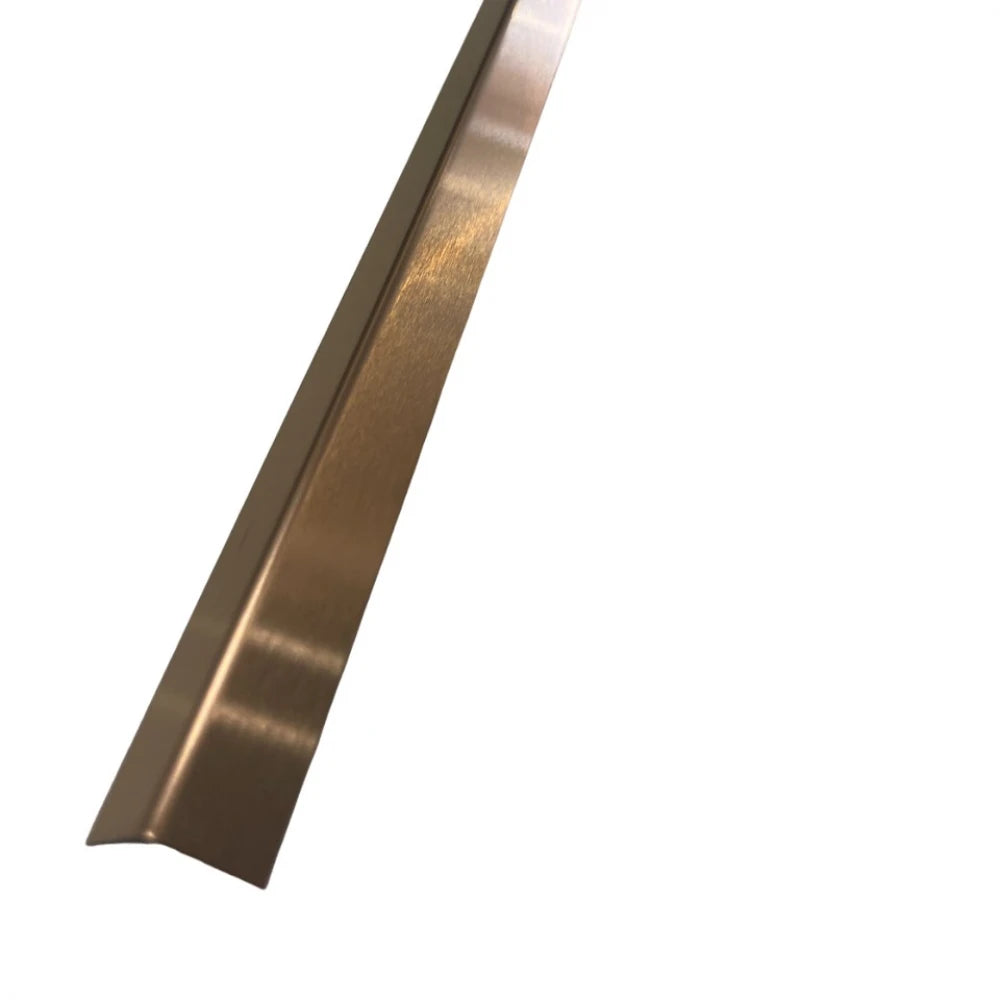 Profil L de Colț,  din Inox cu Finisaj Cupru Brushed, 15x15x2700 mm
