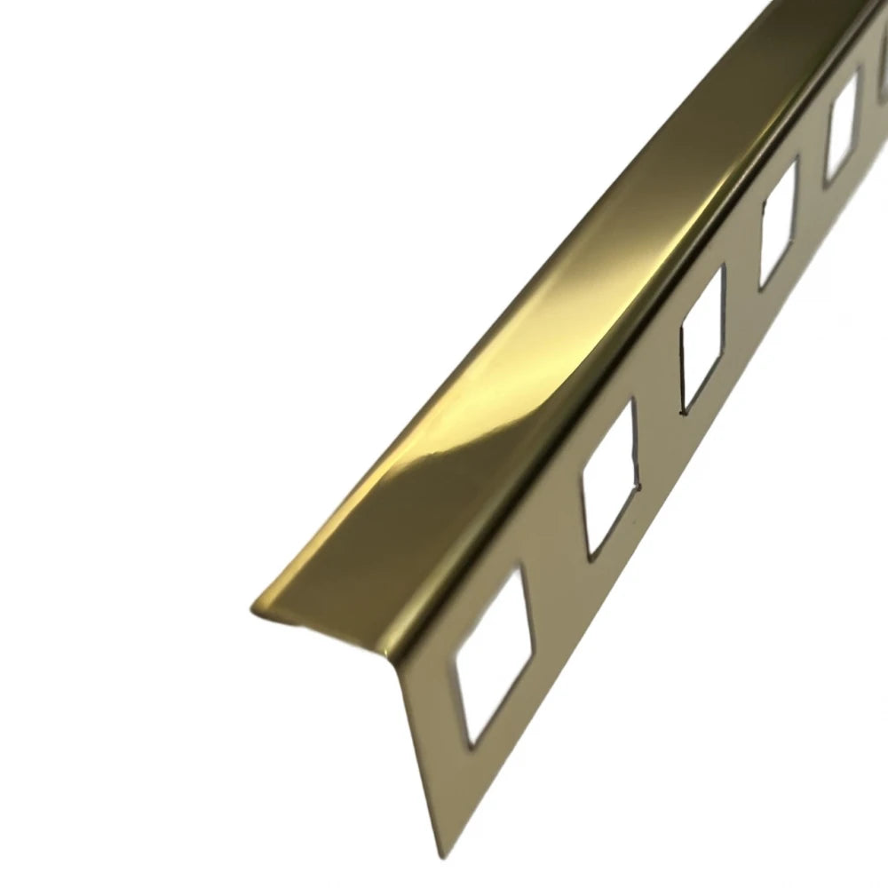 Profil terminatie gresie faianta, drept, 10 mm, inox, auriu lucios