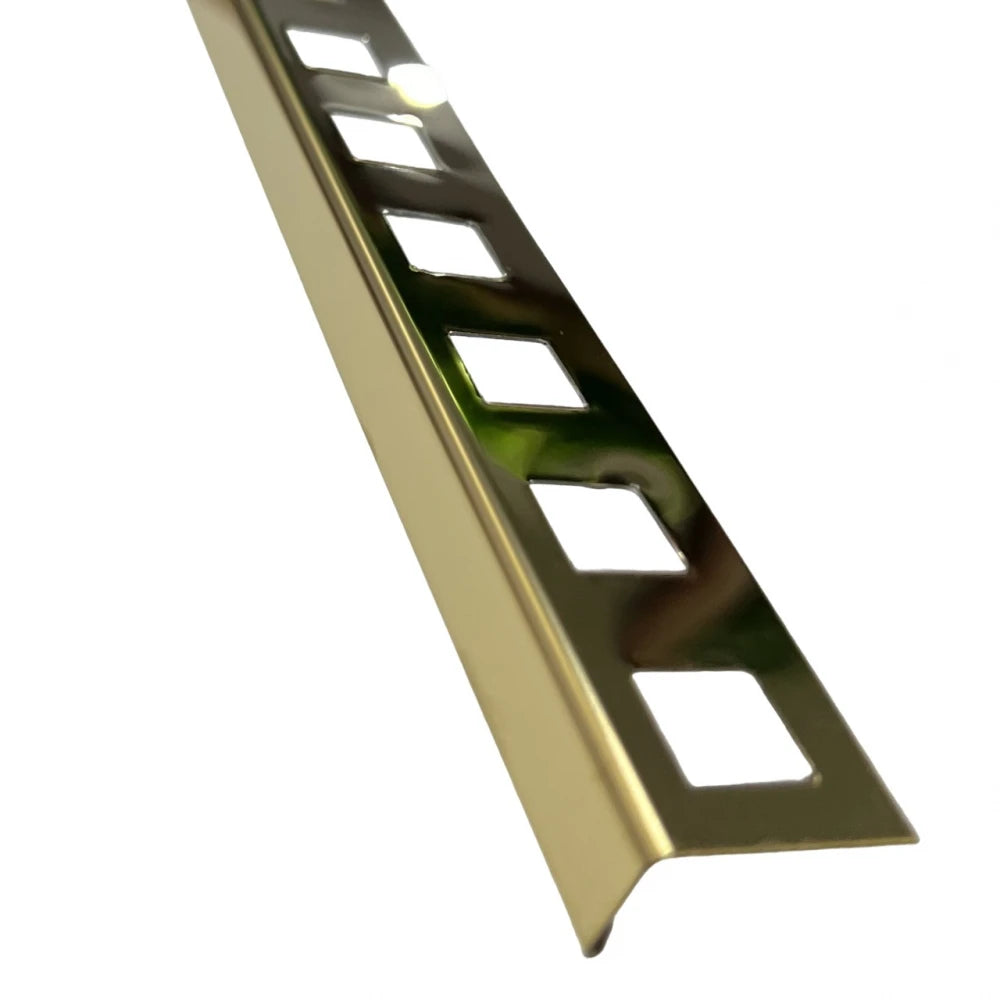 Profil terminatie gresie faianta, drept, 10 mm, inox, auriu lucios