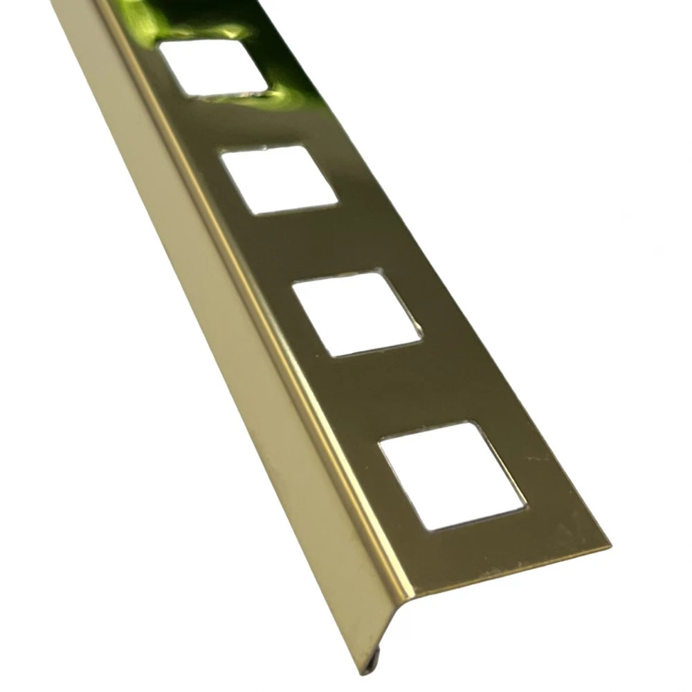 Profil terminatie gresie faianta, drept, 10 mm, inox, auriu lucios