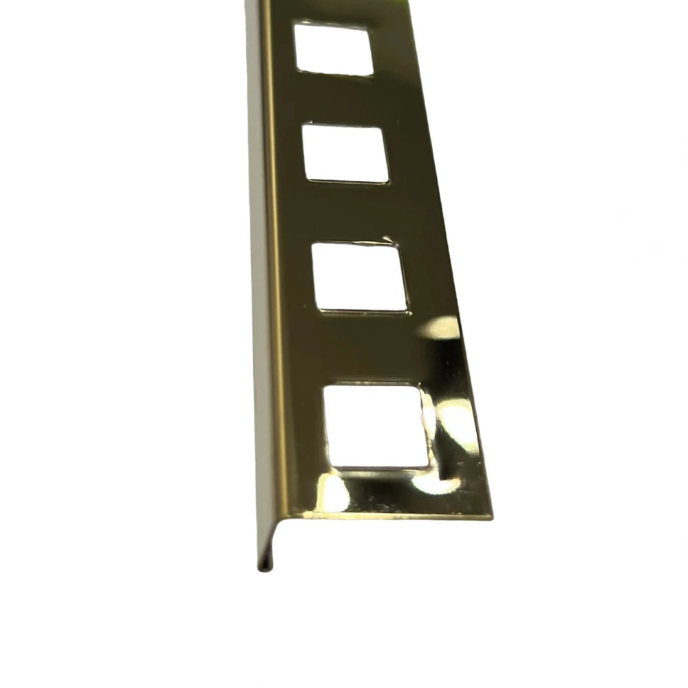 Profil terminatie gresie faianta, drept, 10 mm, inox, auriu lucios