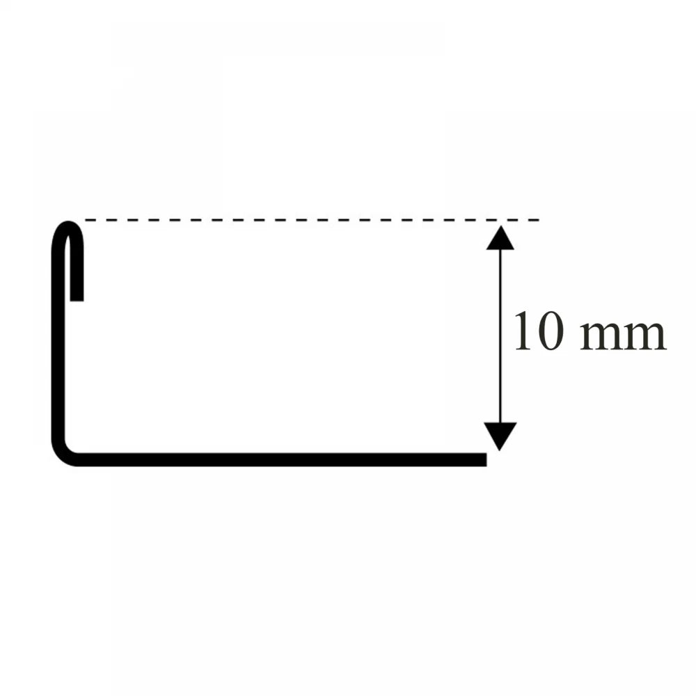 Profil terminatie gresie faianta, drept, 10 mm, inox, crom oglinda