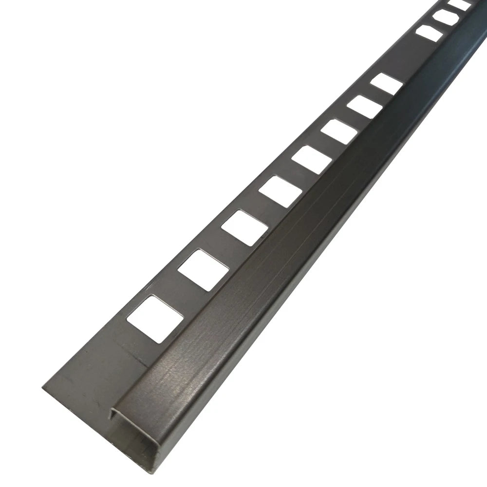 Profil terminație pătrată gresie faianță 12 x 12 x 2700 mm din inox auriu antic