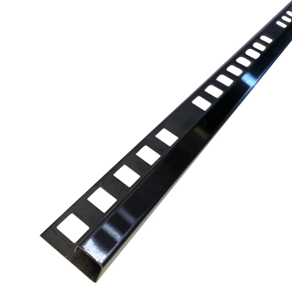 Profil terminatie patrat gresie faianta inox negru periat 12 x 12 x 2700 mm