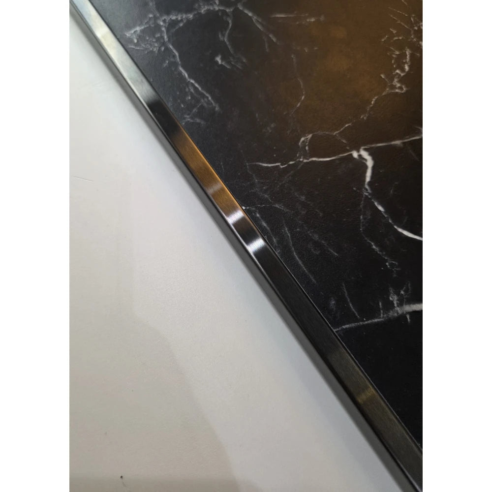 Profil terminatie patrat gresie faianta inox negru periat 12 x 12 x 2700 mm