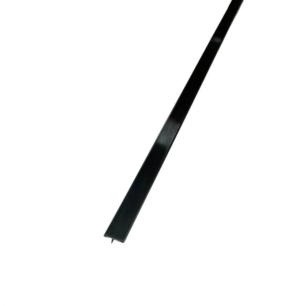 Profil T trecere gresie parchet inox negru brushed 15mm 2700mm 9mm