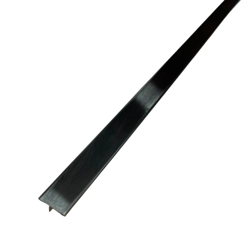 Profil T trecere gresie parchet inox negru brushed 15mm 2700mm 9mm