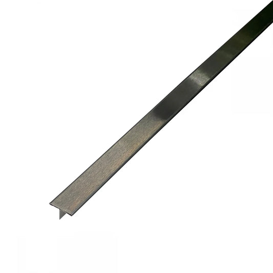 Profil T trecere gresie parchet inox negru brushed 15mm 2700mm 9mm