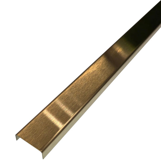 Profil U inox 20 x 9 x 2700 mm auriu brush - brau faianta