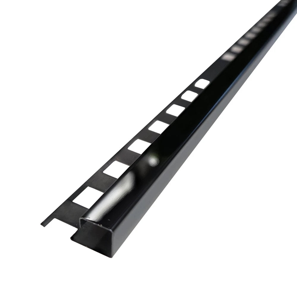 Profil terminație pătrată gresie faianță inox negru lucios 12 x 12 x 2700 mm