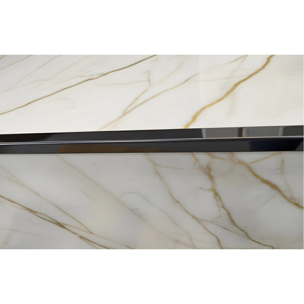 Profil terminație pătrată gresie faianță inox negru lucios 12 x 12 x 2700 mm